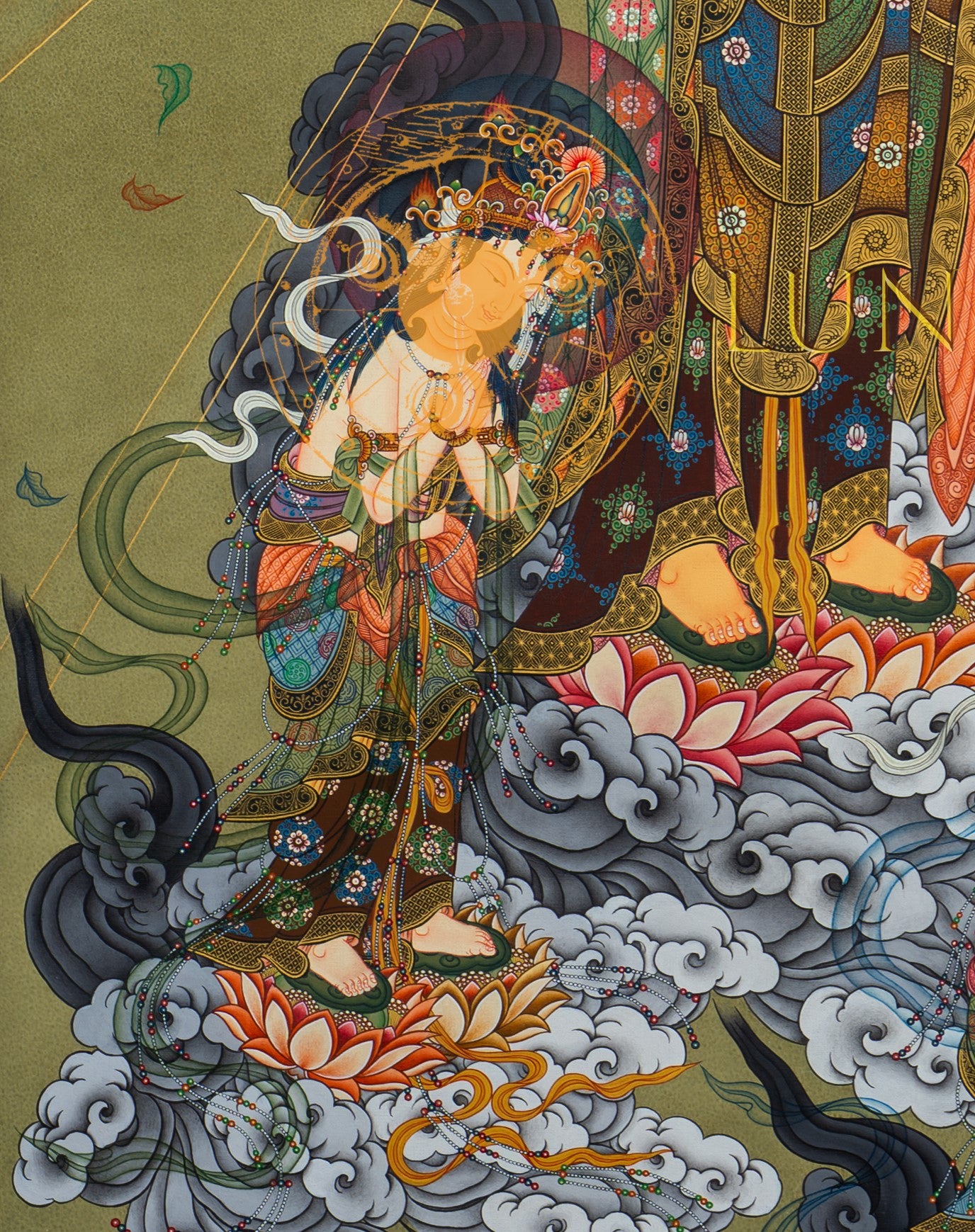 The Buddha's Celestial Descent Thangka Painting – LunziArt-Nepal