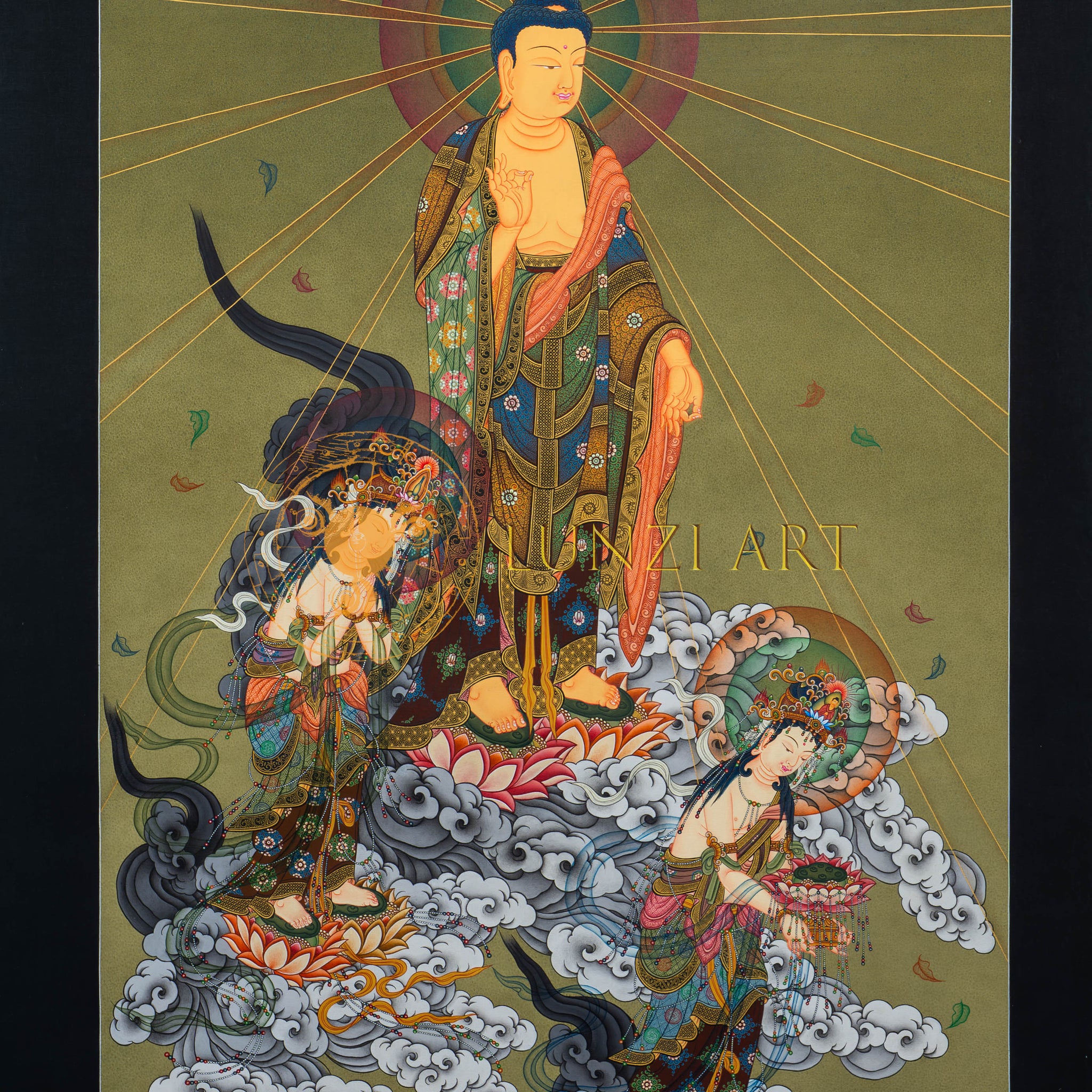 The Buddha's Celestial Descent Thangka Painting - Thangka