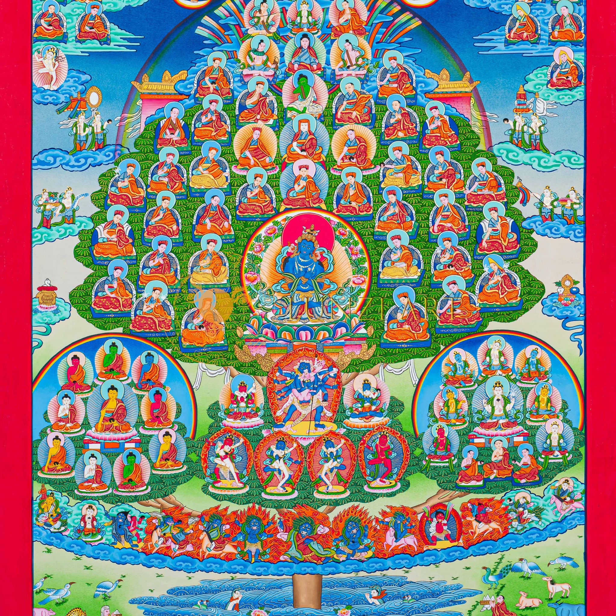 The Celestial Tree of Enlightenment Thangka (Chokshing Tree/Dorje Chyang) - Thangka