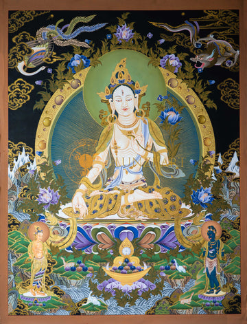 The Compassionate White Tara Thangka - T-S-BT-MB-AU-WT-0147