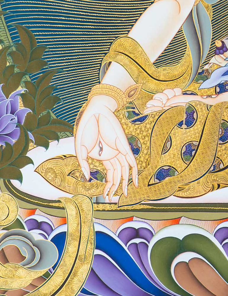 The Compassionate White Tara Thangka - T-S-BT-MB-AU-WT-0147