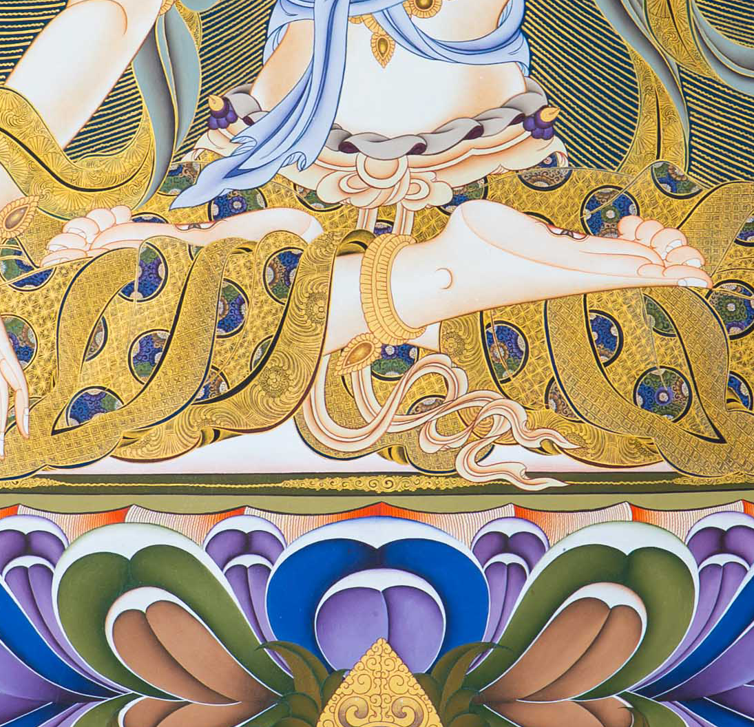 The Compassionate White Tara Thangka - T-S-BT-MB-AU-WT-0147