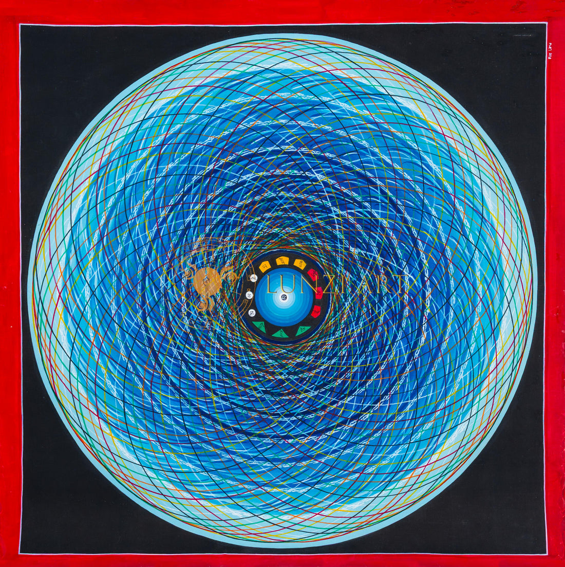 The Cosmic Vortex of Primordial Light Mandala Thangka - Thangka