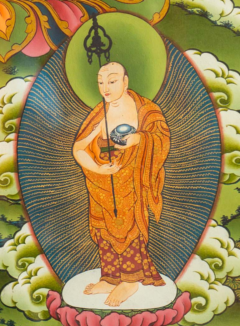 buddha_you様★ The Divine Shakyamuni Buddha with Disciples Thangka – LunziArt