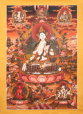 The Embodiment of Compassion: White Tara Thangka Painting - T-S-BT-BR-AU-WT-0012