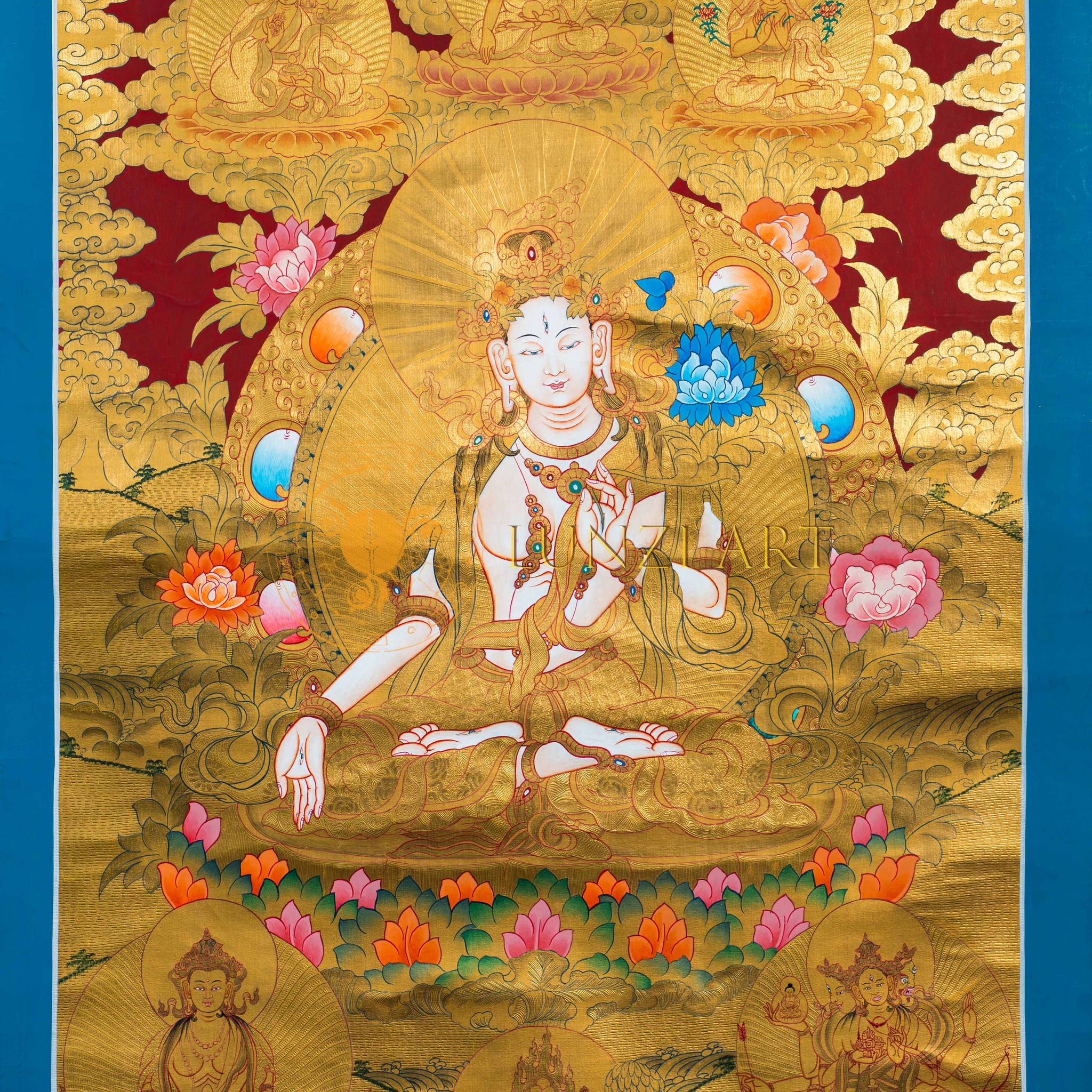 The Embodiment of Compassion: White Tara Thangka Painting - Thangka