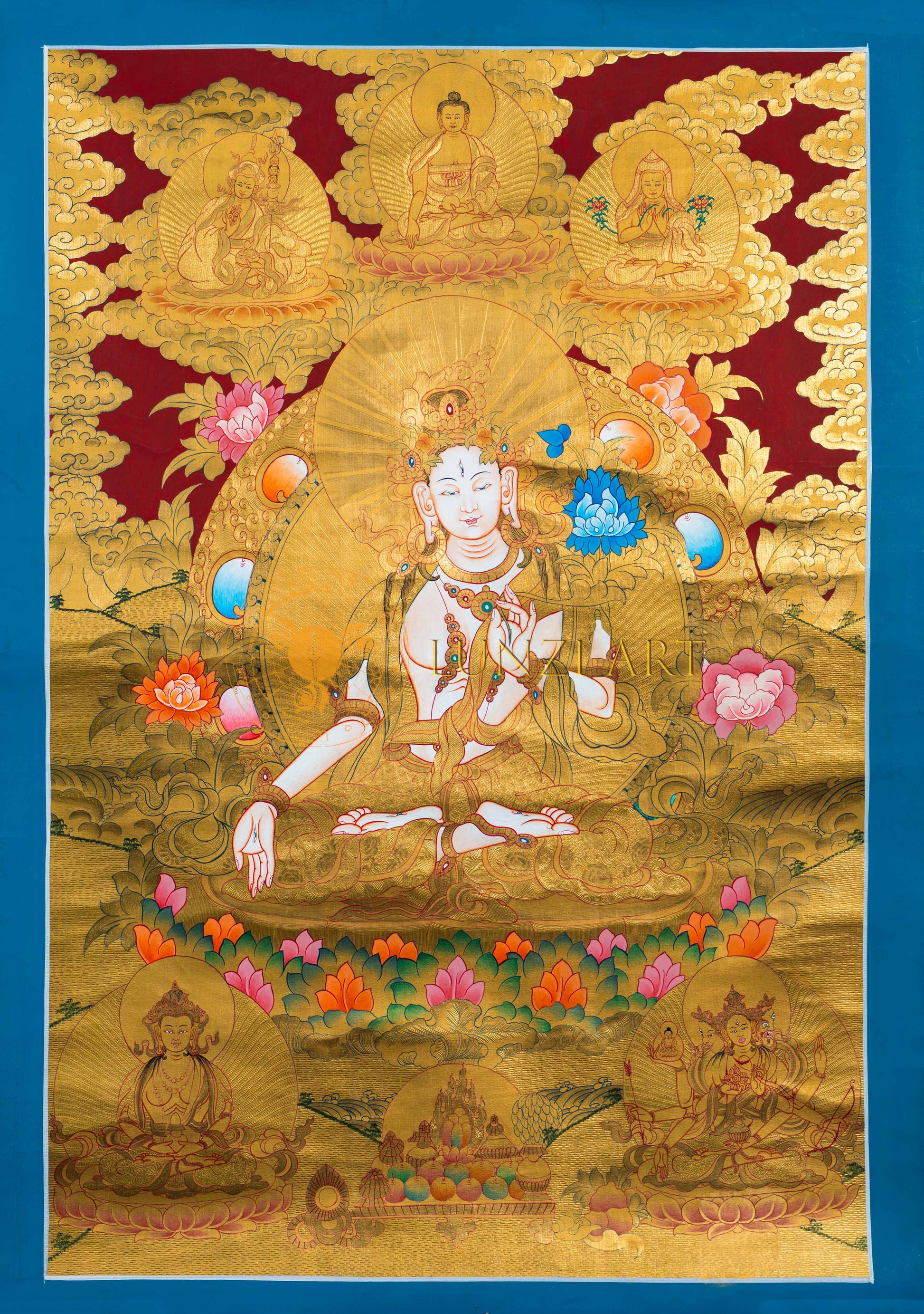 The Embodiment of Compassion: White Tara Thangka Painting - Thangka
