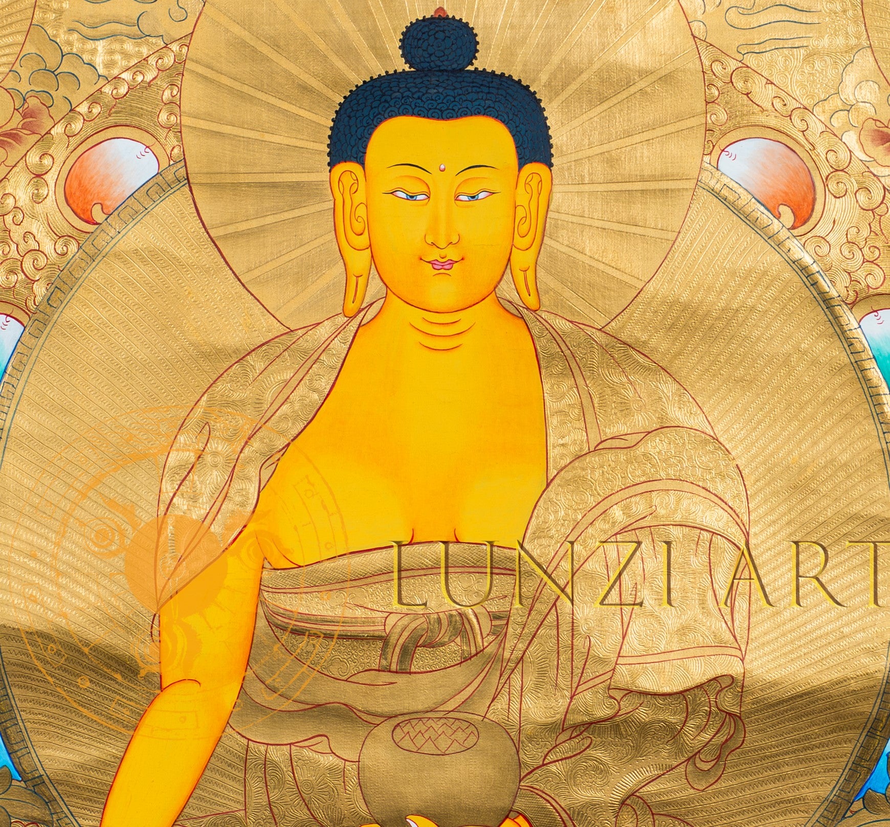The Golden Path to Enlightenment: Shakyamuni Buddha Thangka Painting - T-S-BT-RB-AU-SB-0019