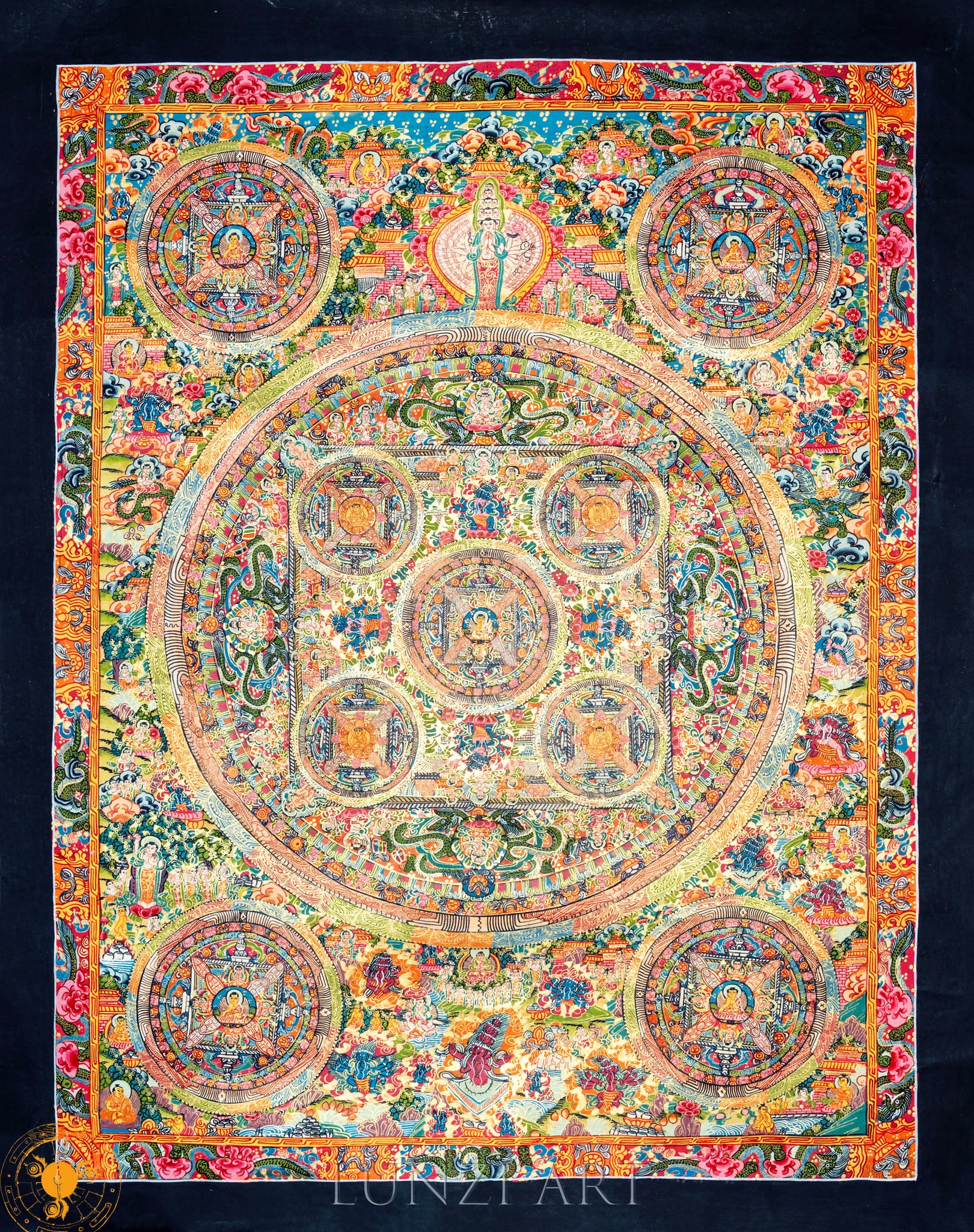 The Handmade Traditional Mandala Thangka of Holy Enlightenment - Thangka