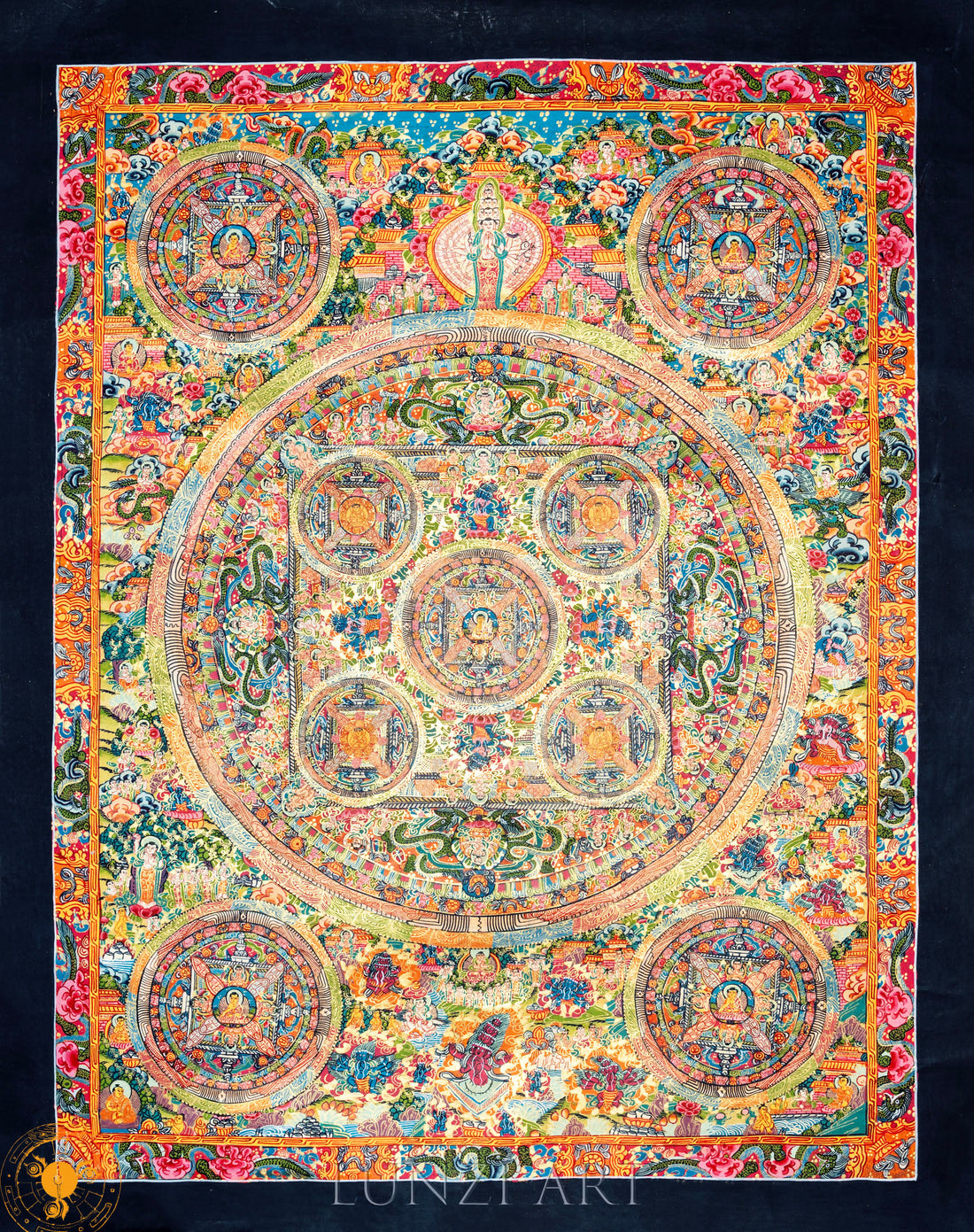 The Handmade Traditional Mandala Thangka of Holy Enlightenment - Thangka