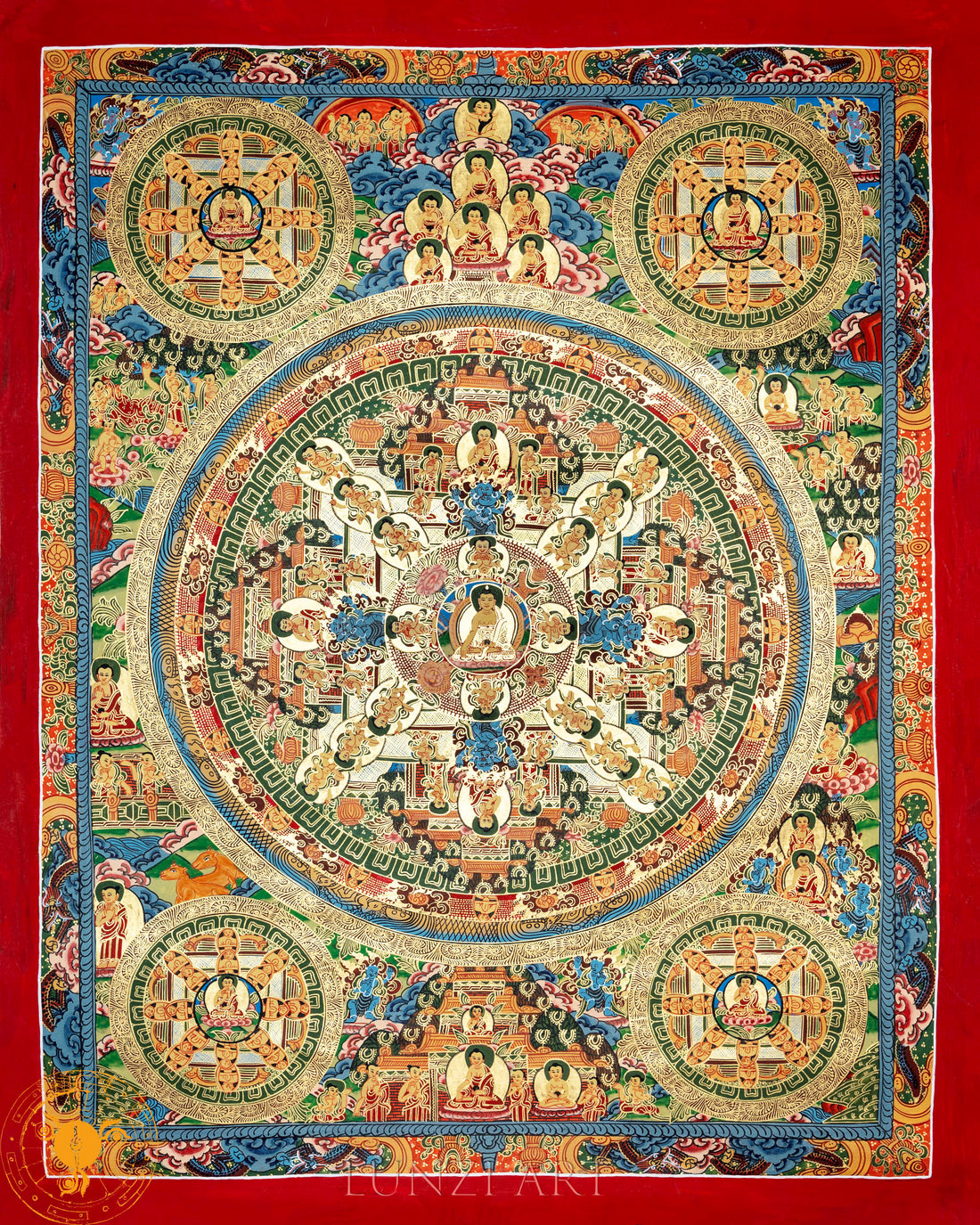 The Handmade Traditional Mandala Thangka of Holy Enlightenment - Thangka