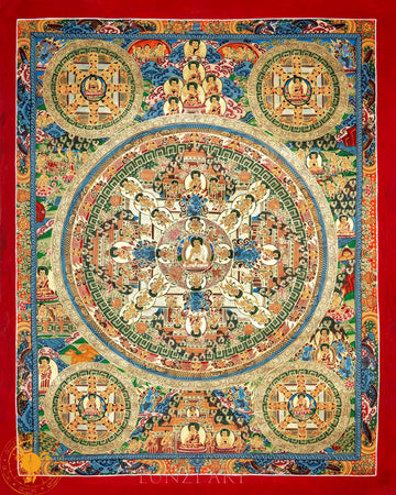 The Handmade Traditional Mandala Thangka of Holy Enlightenment - Thangka