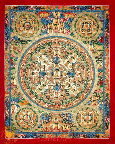The Handmade Traditional Mandala Thangka of Holy Enlightenment - Thangka