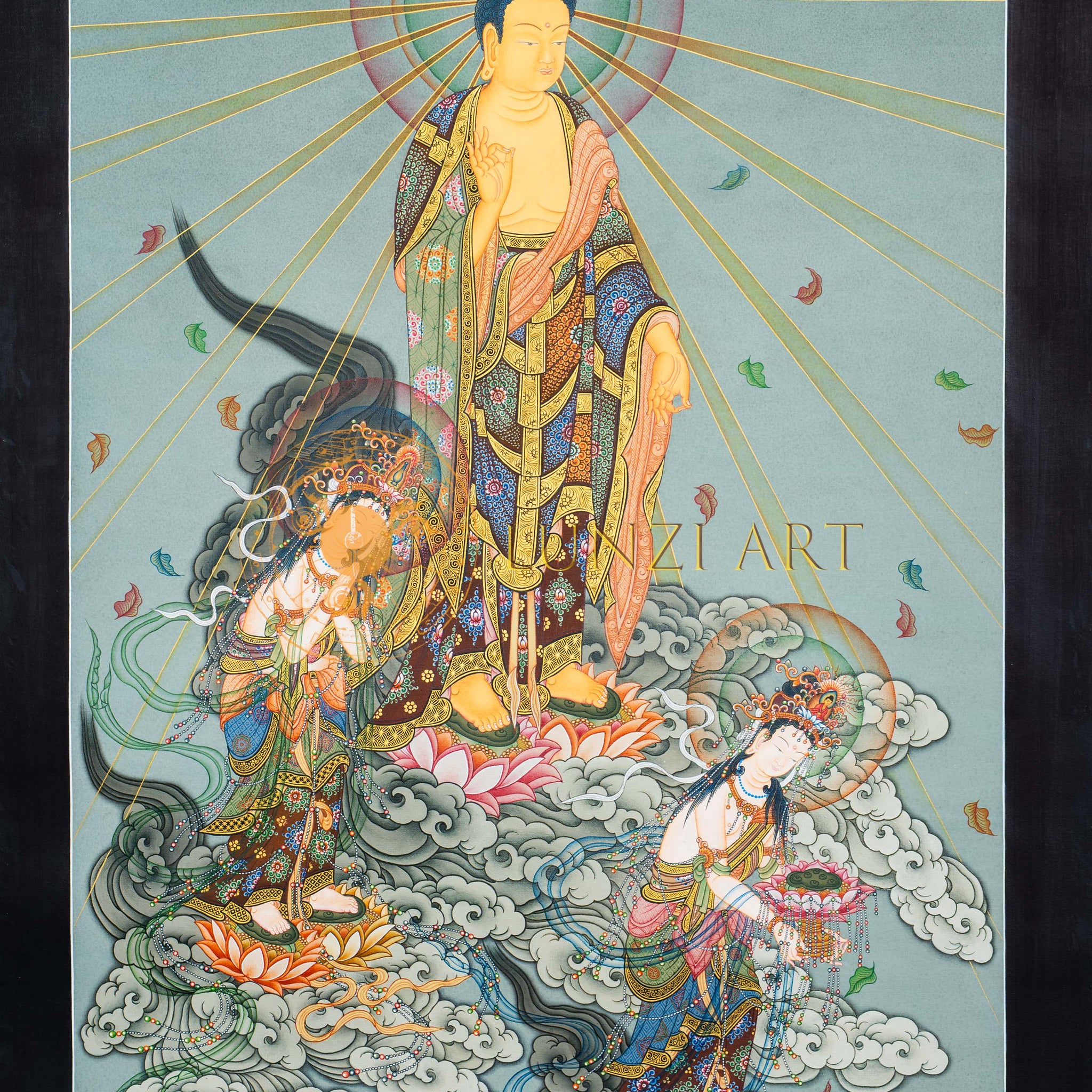 The Japanese Buddha's Celestial Descent Thangka Painting - Thangka