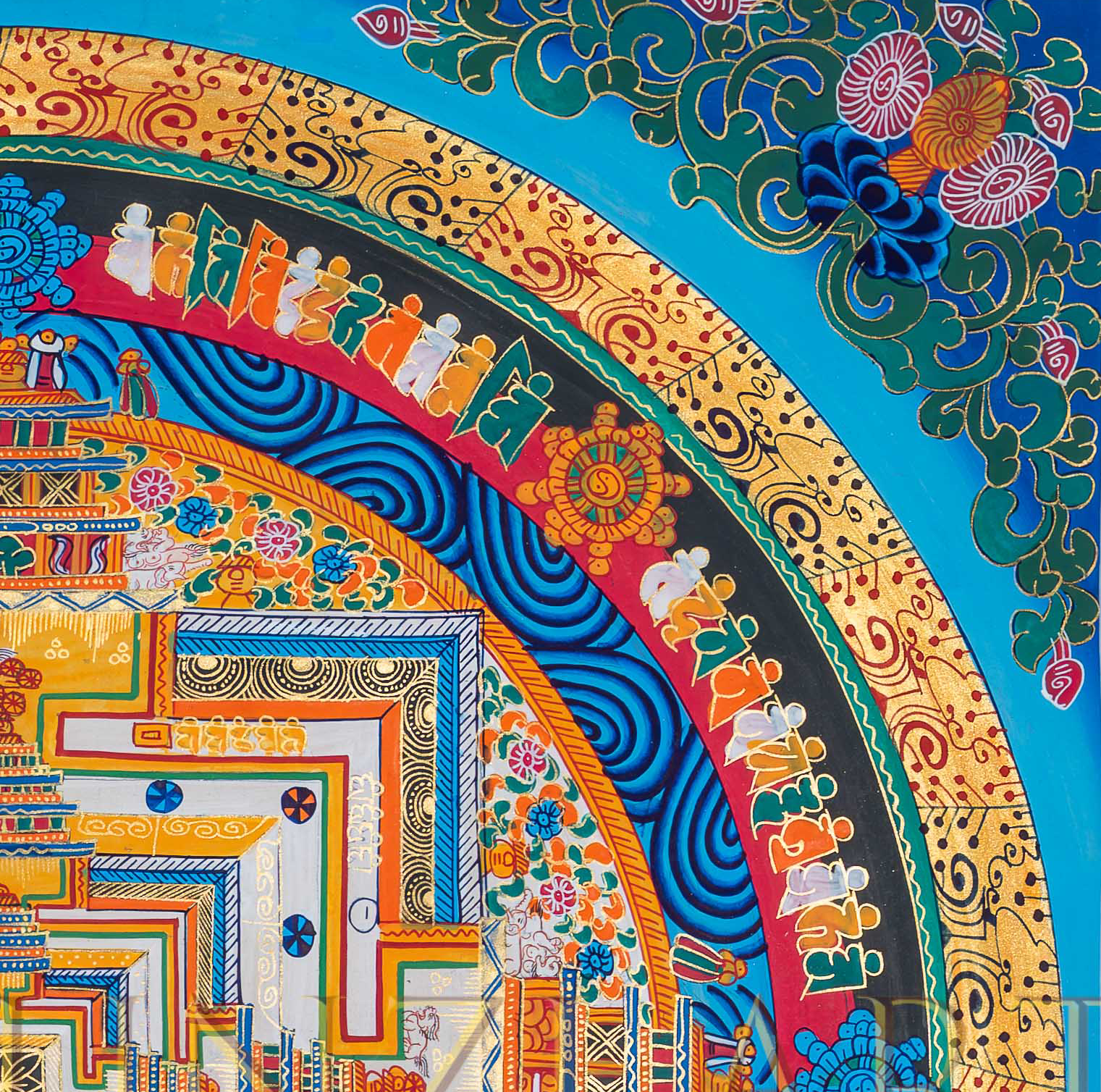 The Kalachakra Mandala Thangka: The Sacred Blueprint of Universe - T-PS-SS-BB-KM-95