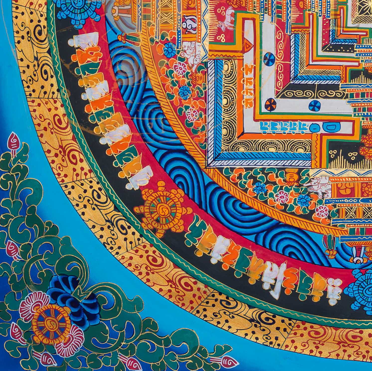The Kalachakra Mandala Thangka: The Sacred Blueprint of Universe - T-PS-SS-BB-KM-95