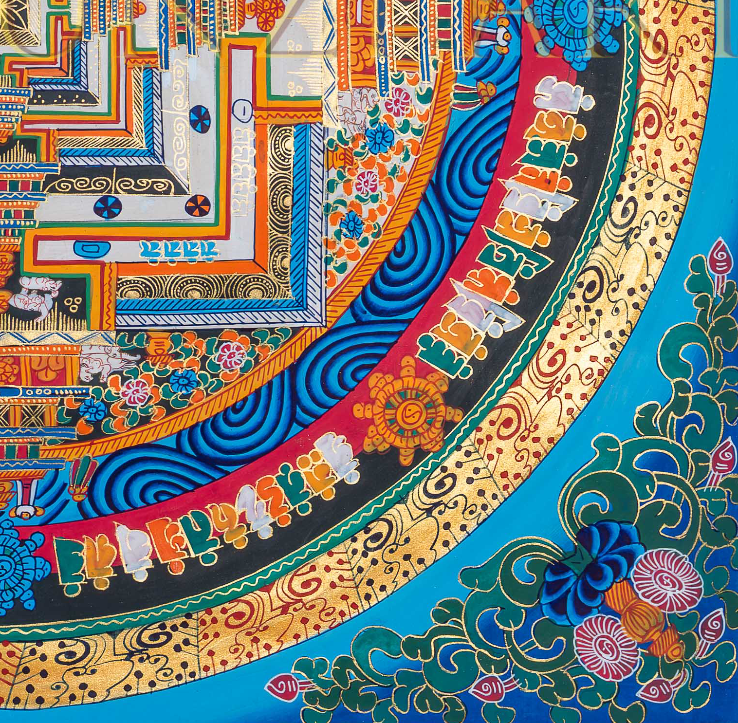 The Kalachakra Mandala Thangka: The Sacred Blueprint of Universe - T-PS-SS-BB-KM-95