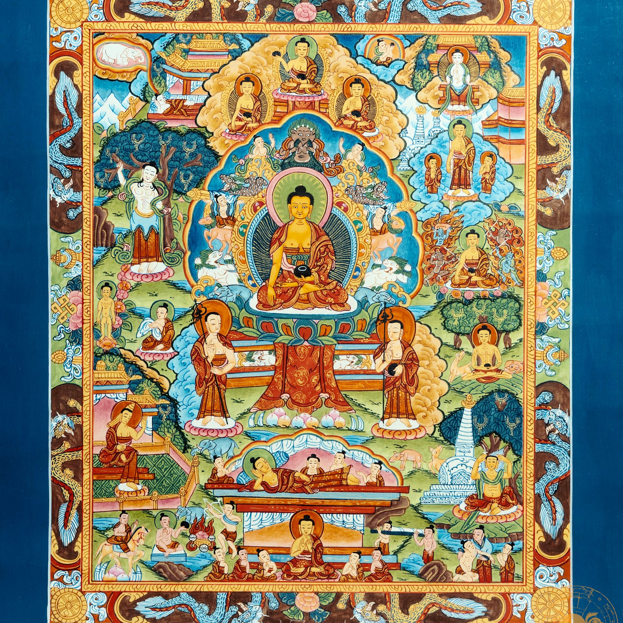 The Life Story of the Holy Buddha | From Prince Siddhartha to the Enlightened Buddha Thangka - Thangka