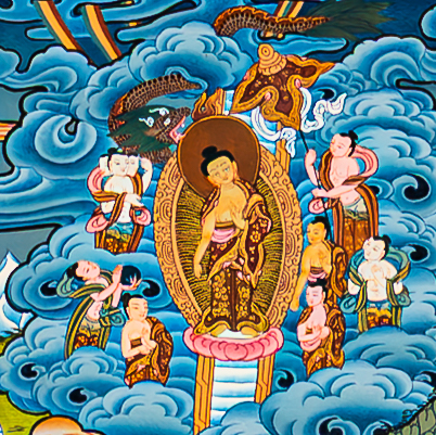 The Life of Buddha Thangka: A Visual Odyssey of the Twelve Great Deeds - T-B-HT-BB-AU-LB-0086