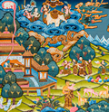 The Life of Buddha Thangka: A Visual Odyssey of the Twelve Great Deeds - T-B-HT-BB-AU-LB-0086