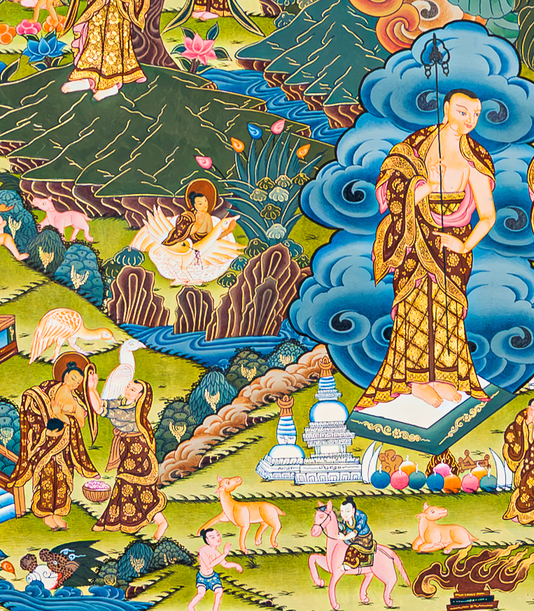 The Life of Buddha Thangka: A Visual Odyssey of the Twelve Great Deeds - T-B-HT-BB-AU-LB-0086