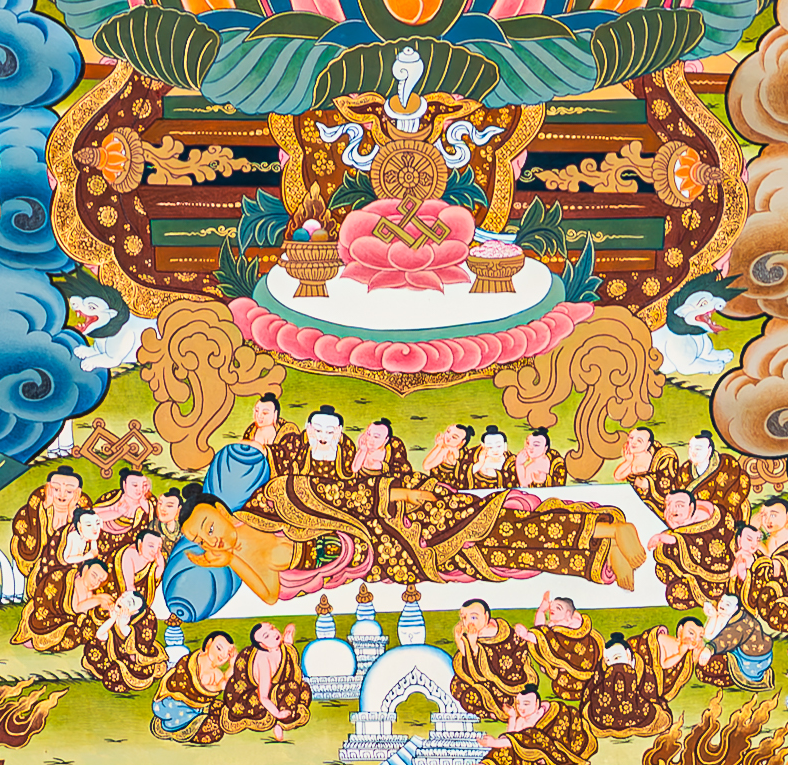 The Life of Buddha Thangka: A Visual Odyssey of the Twelve Great Deeds - T-B-HT-BB-AU-LB-0086