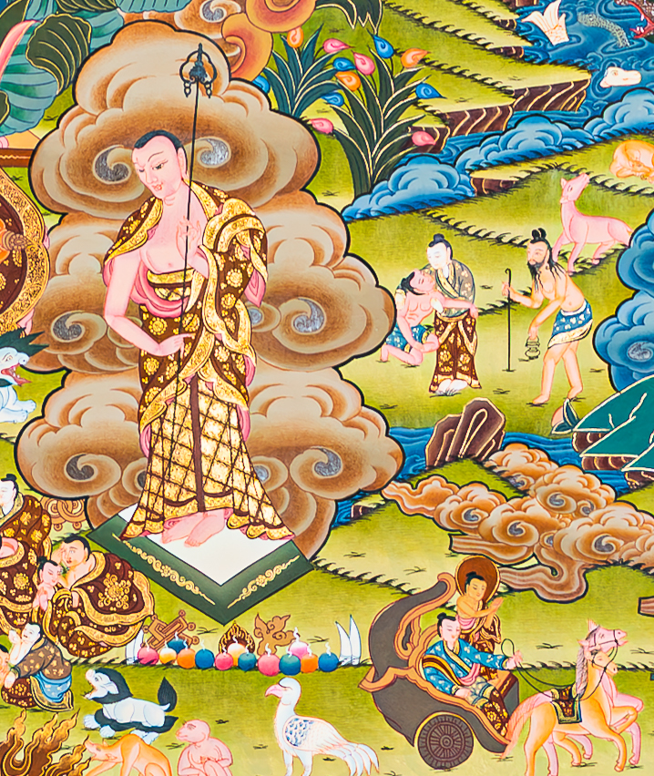 The Life of Buddha Thangka: A Visual Odyssey of the Twelve Great Deeds - T-B-HT-BB-AU-LB-0086
