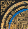 The Obsidian Kalachakra Thangka: A Golden Gateway to Cosmic Order - T-PS-SS-BB-KM-89