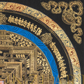 The Obsidian Kalachakra Thangka: A Golden Gateway to Cosmic Order - T-PS-SS-BB-KM-89