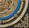 The Obsidian Kalachakra Thangka: A Golden Gateway to Cosmic Order - T-PS-SS-BB-KM-89