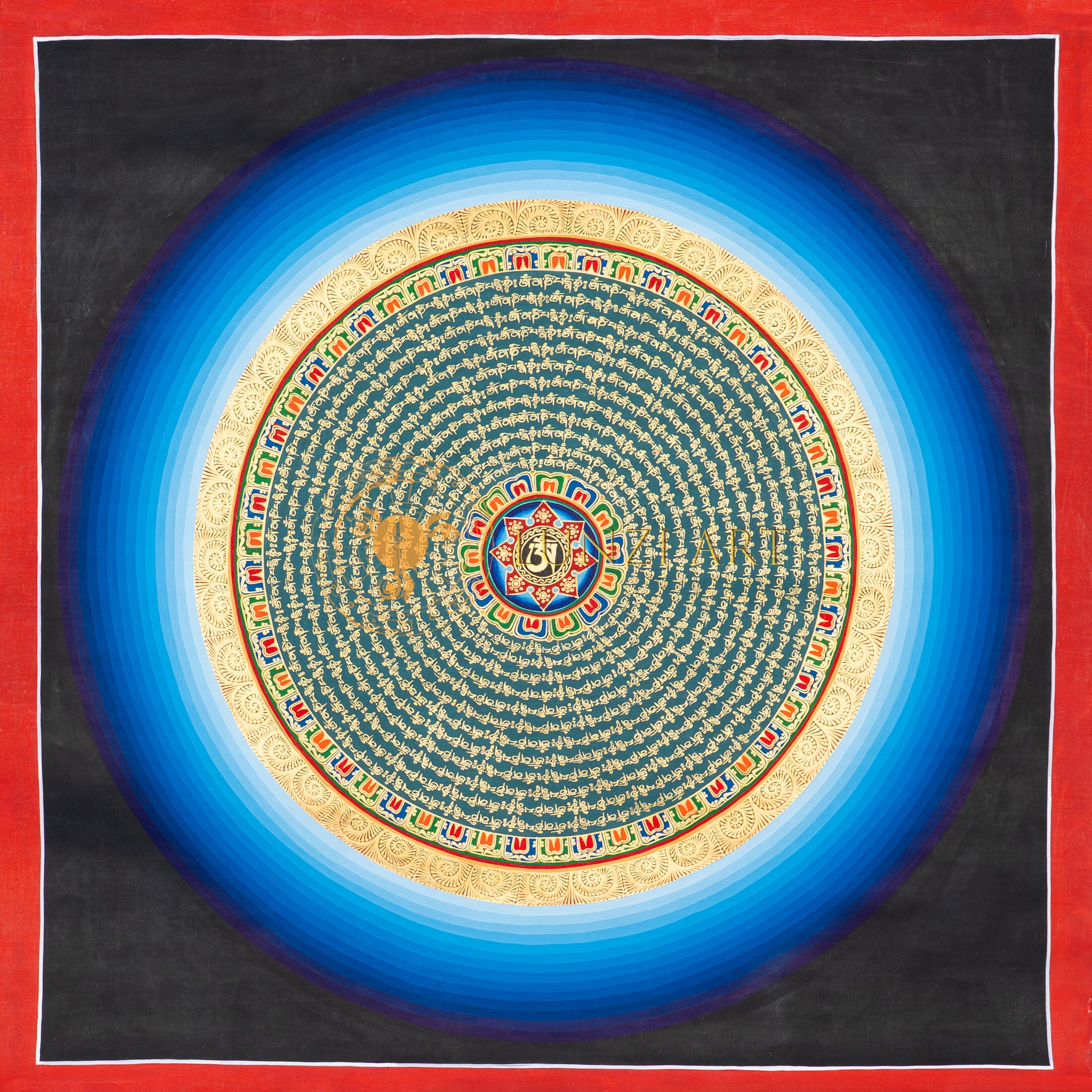The Om Mantra Mandala - Thangka