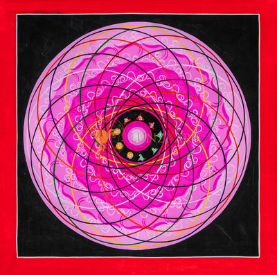 The Pink Lotus Mandala: A Symphony of Sacred Geometry - T-B-HT-RB-CM-0069