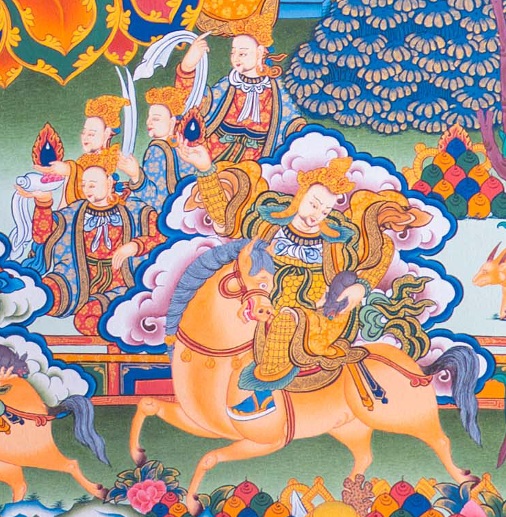 The Prosperous Lion Jambhala Thangka - T-S-BT-GB-AU-L-0142