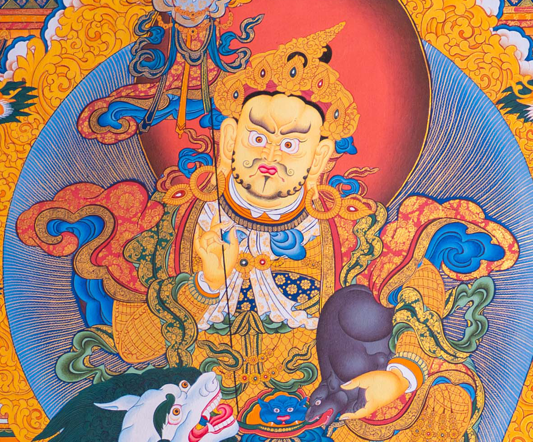 The Prosperous Lion Jambhala Thangka - T-S-BT-GB-AU-L-0142