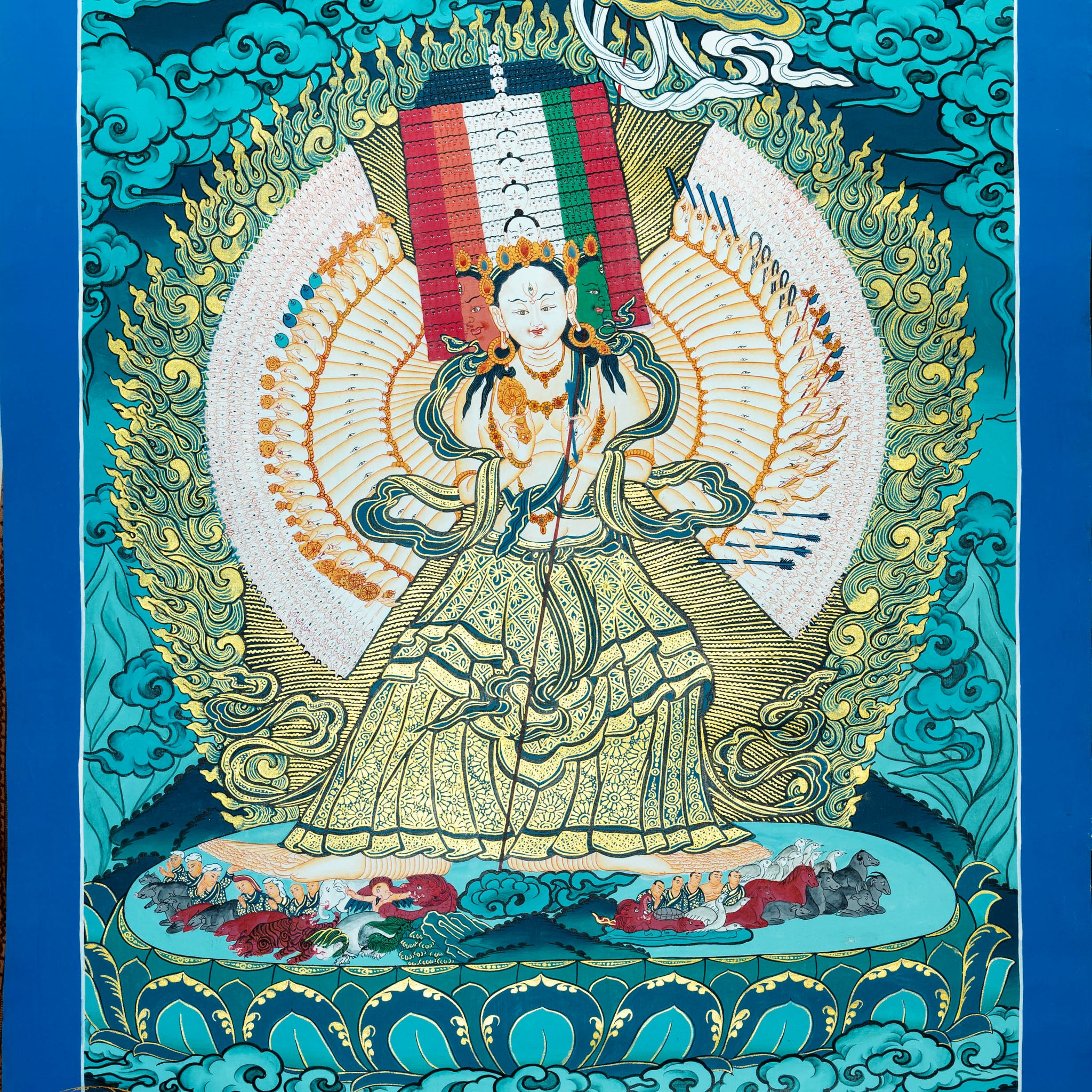 The Radiant Dukar Thangka: A Sacred Shelter of Compassion - Thangka