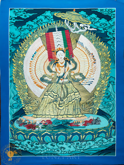The Radiant Dukar Thangka: A Sacred Shelter of Compassion - Thangka
