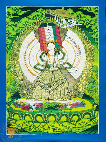 The Radiant Dukar Thangka: A Sacred Shelter of Compassion - Thangka