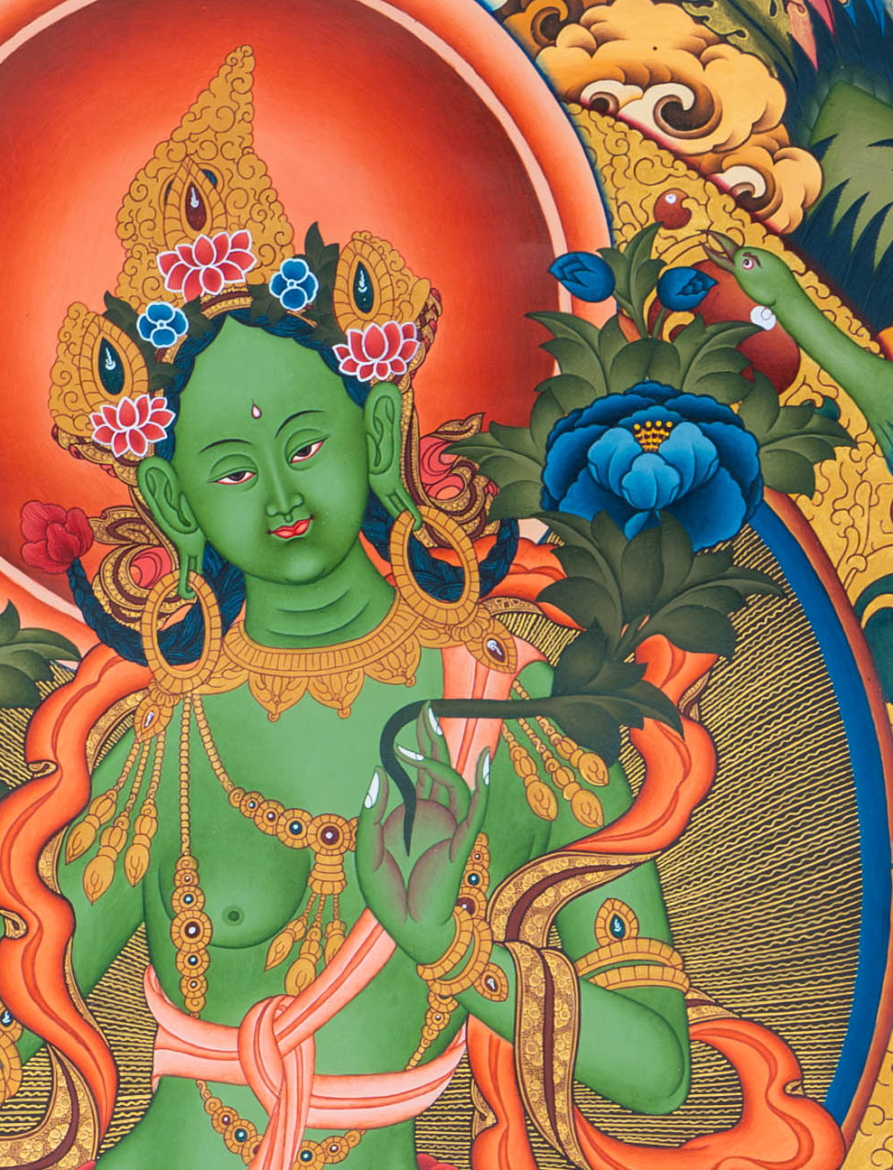 The Radiant Green Tara Thangka - T-S-BT-MB-AU-GT-0146