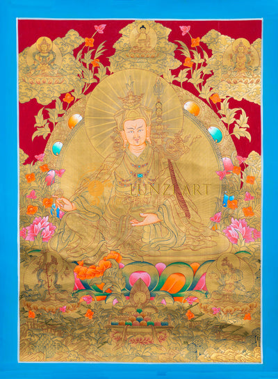 The Second Buddha: Guru Rinpoche Thangka Painting - T-S-BT-BB-AU-GR-0021