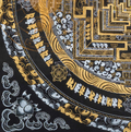 The Silver & Gold Kalachakra Thangka: The Primordial Essence of Time - T-PS-SS-GB-KM-91
