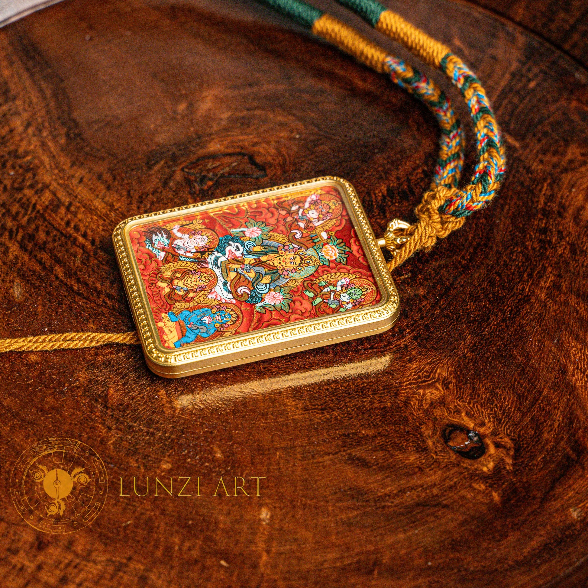 The Six Jambhala Thangka: Sacred Wealth Deity Necklace - L-MJ-0018