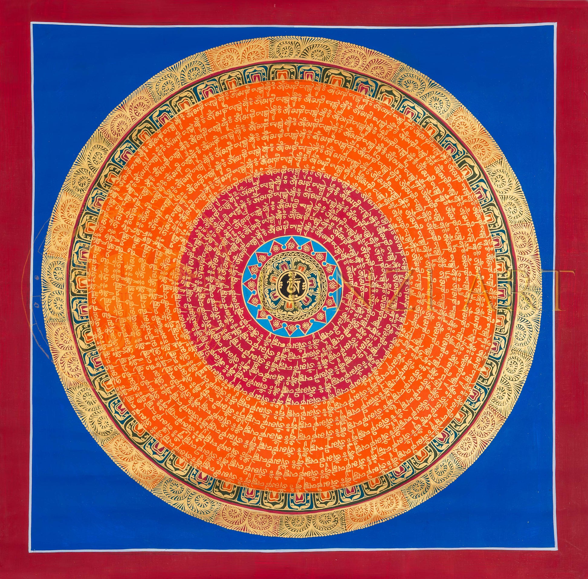 The Solar Mantra Mandala Thangka: A Radiant Vortex of Universal Energy - T-PS-SS-BB-MM-88