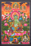 The Swift Liberator: Green Tara Thangka Painting - T-S-BT-BB-AU-GT-0023