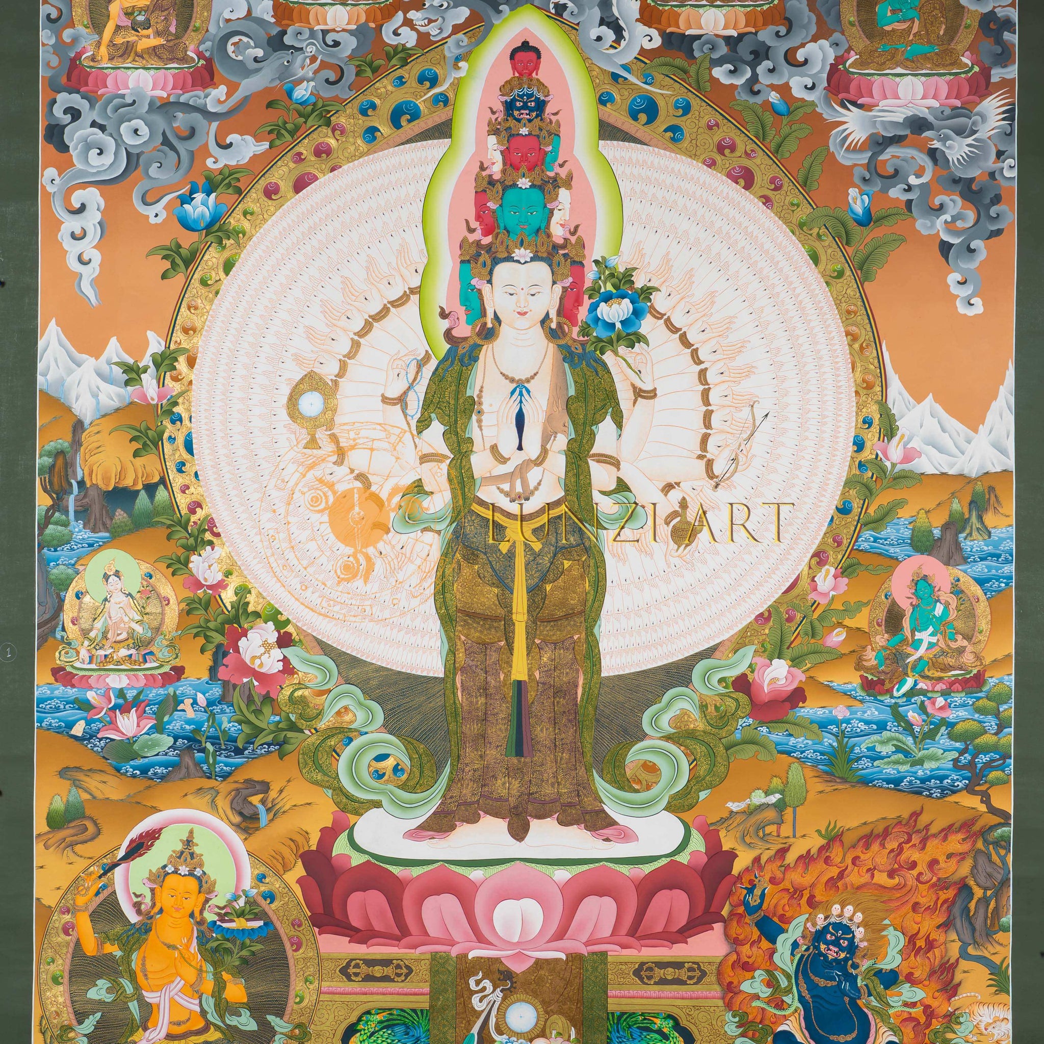 The Thousand-Armed Compassionate Avalokiteshvara Thangka - Thangka