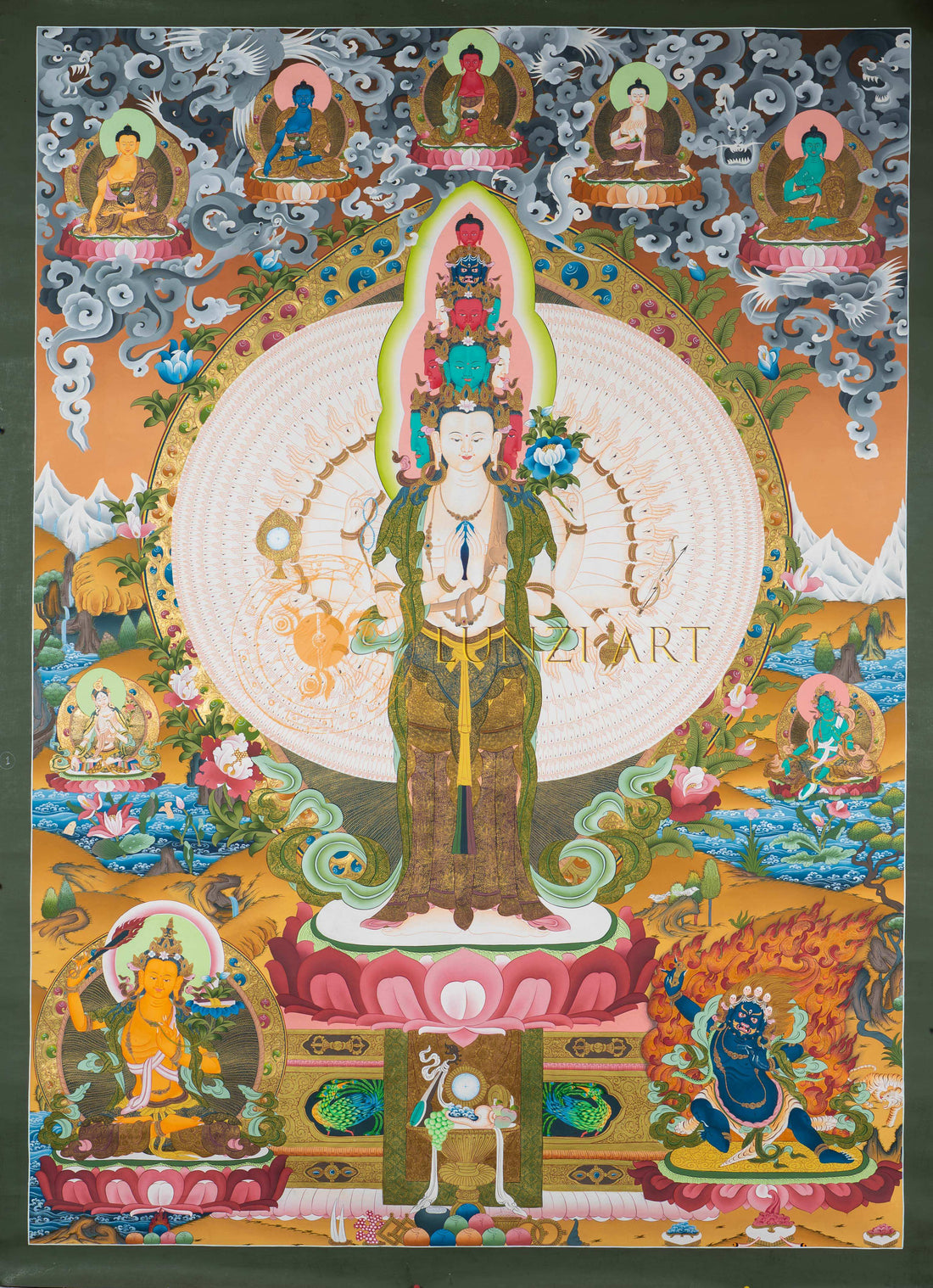 The Thousand-Armed Compassionate Avalokiteshvara Thangka - Thangka