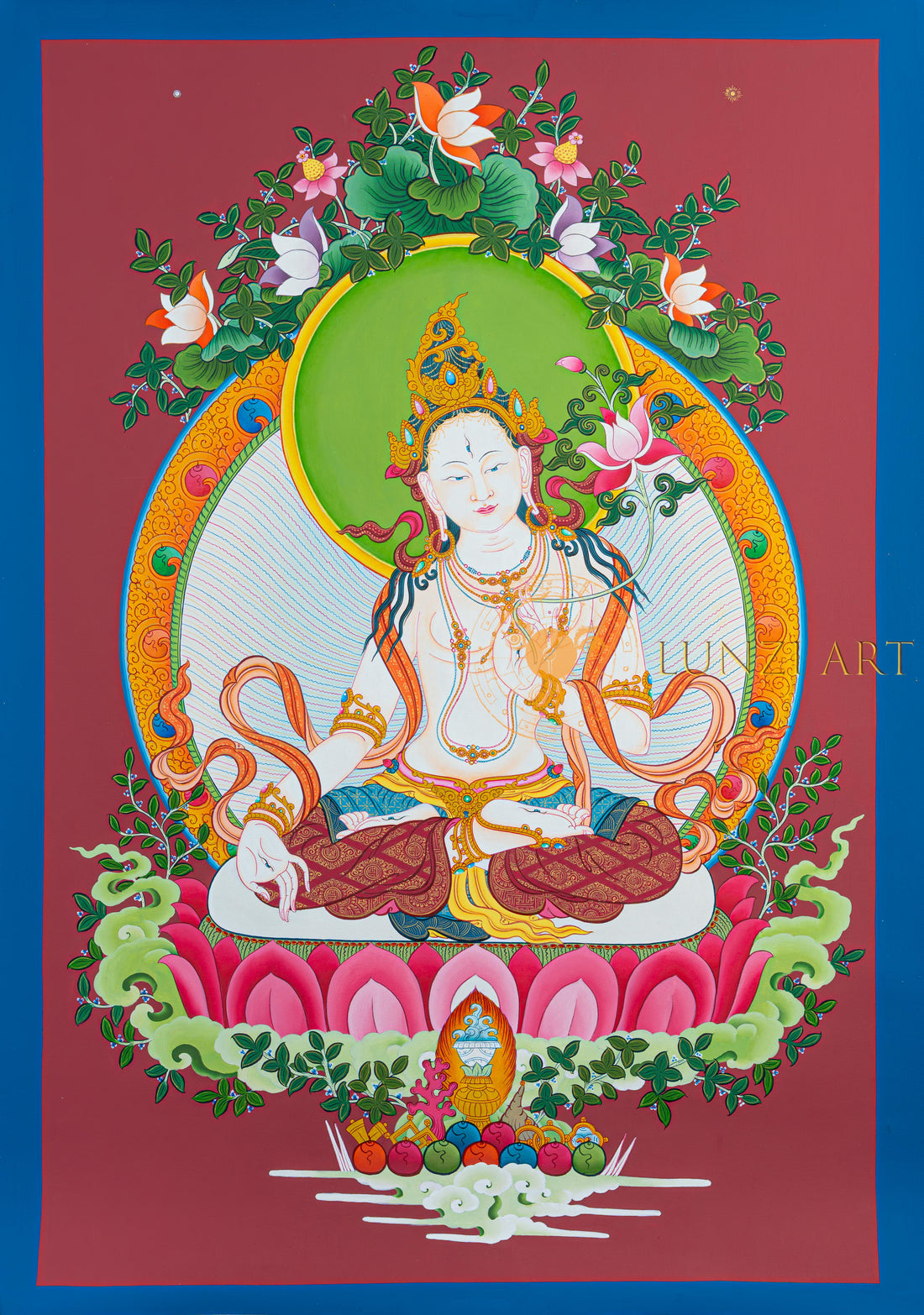 The White Tara Thangka: Goddess of Compassion and Healing - T-N-ET-BB-AU-WT-0072