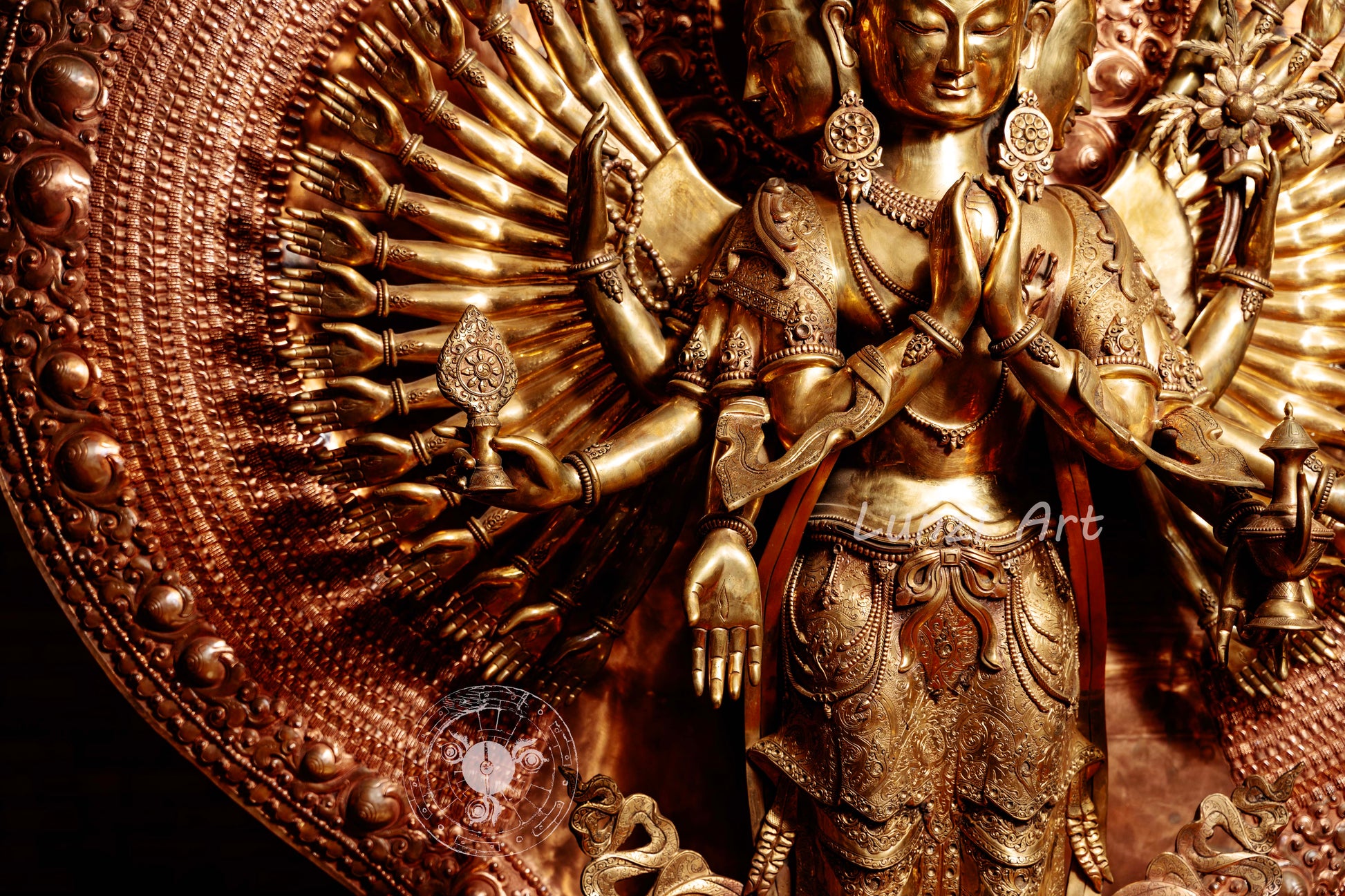 Thousand-Armed, Multi-Faced Avalokiteshvara |Refined Copper - S-P-SS-C-TAA-0004