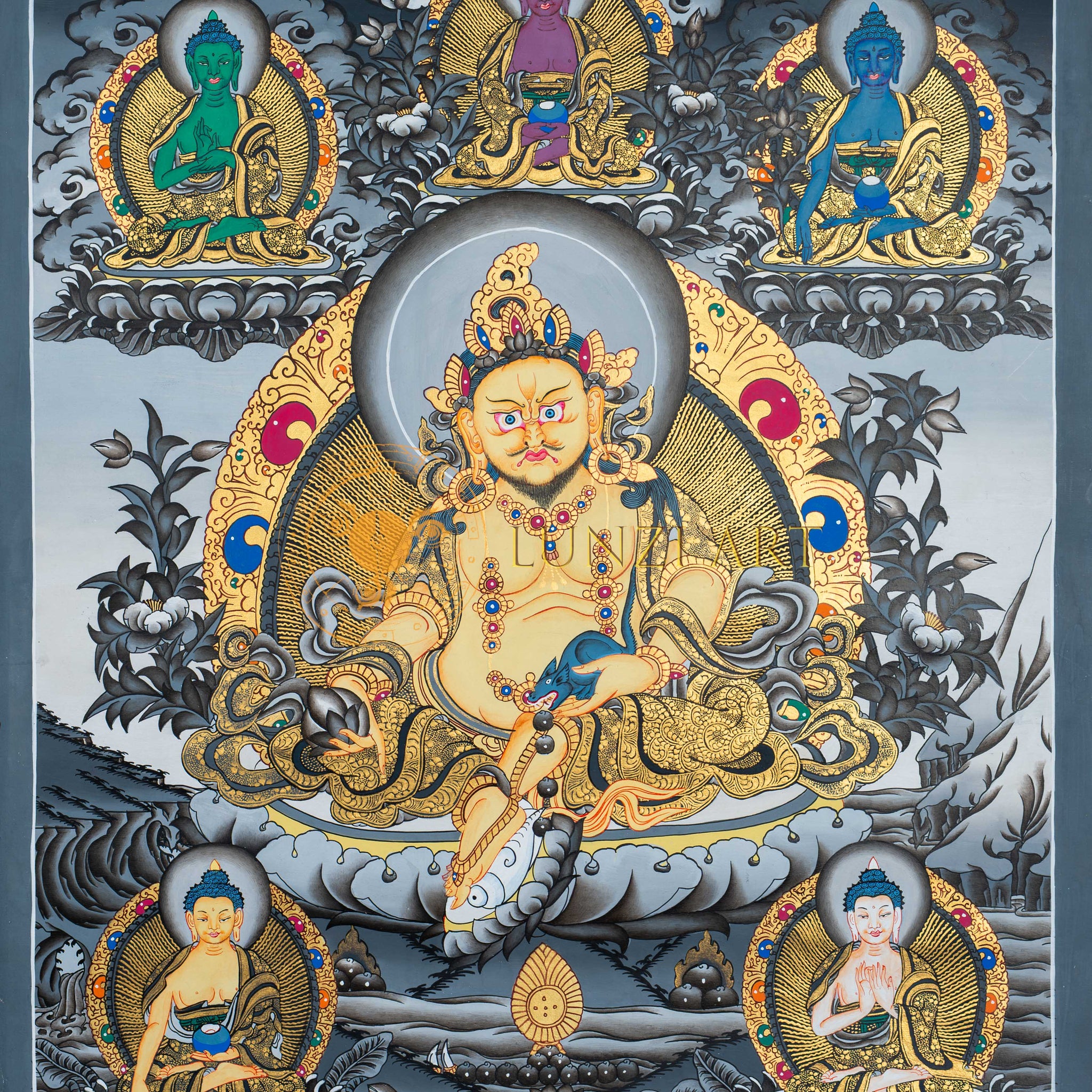 Tibetan Jambhala Thangka - Thangka