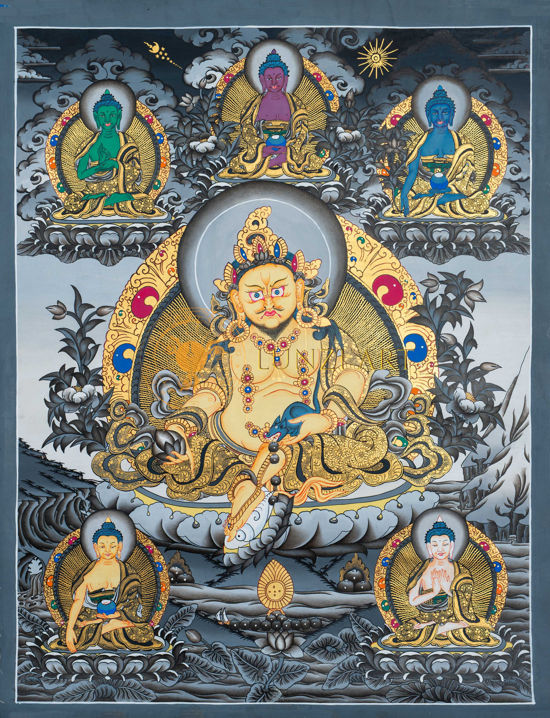 Tibetan Jambhala Thangka - Thangka