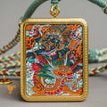 Top-tier hand-drawn Mahakala Locket Thangka - L-J-44